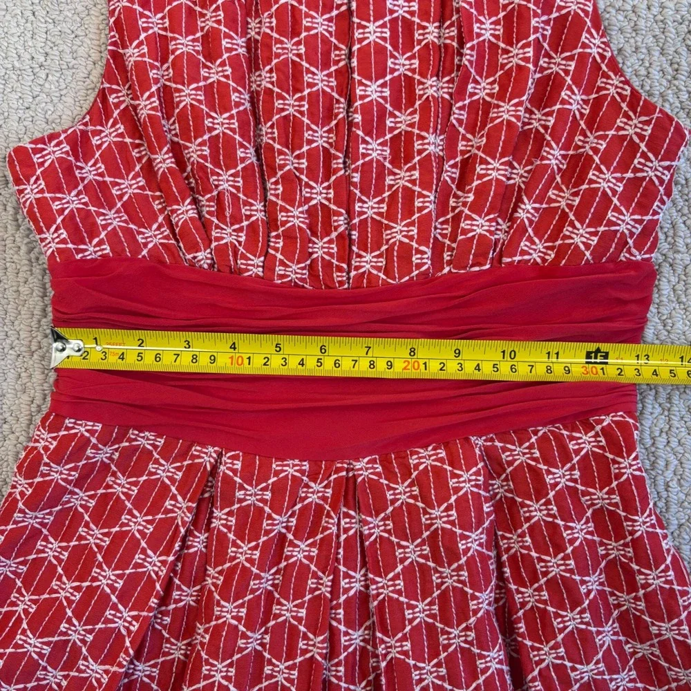 Frock by Tracy Reese Geometric Fit Flare Dress, Size 6 Red White, Y2K Millennial